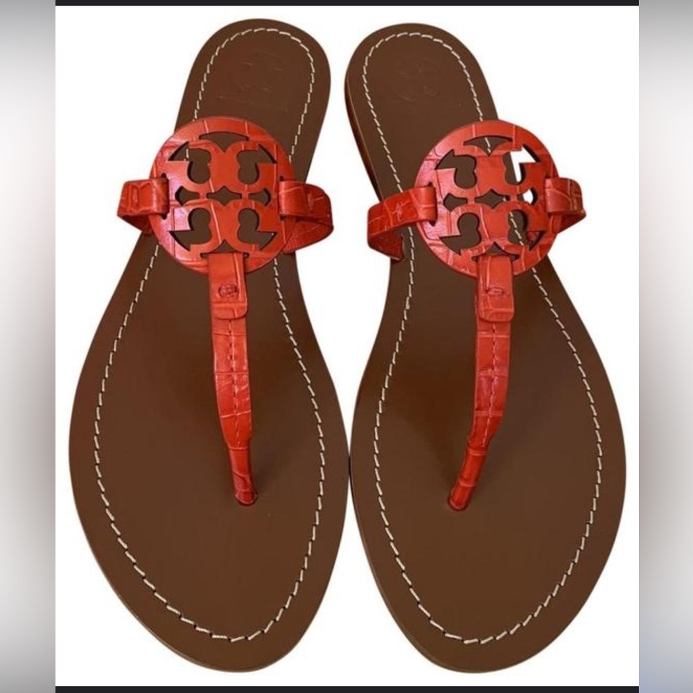 Tory Burch Orange Gabriel Flat Thong Sandal